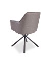 Set 2 sedie con braccioli tessuto grigio e retro ecopelle tortora Aseat