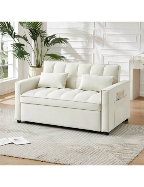 Divano 2 posti con letto estraibile beige 135x93x78H Eiri