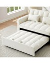 Divano 2 posti con letto estraibile beige 135x93x78H Eiri