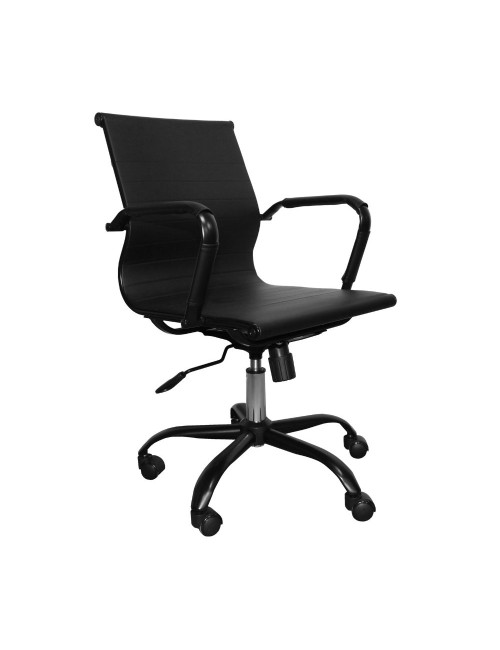 Poltrona da ufficio Nuvia con schienale ergonomico e ruote colore nero H91