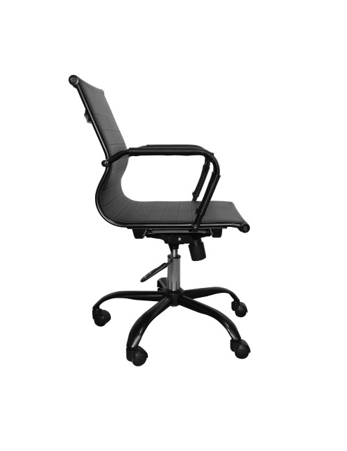 Poltrona da ufficio Nuvia con schienale ergonomico e ruote colore nero H91