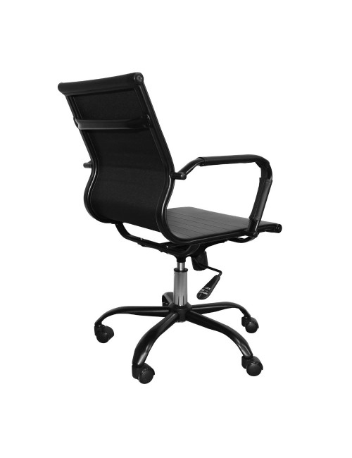 Poltrona da ufficio Nuvia con schienale ergonomico e ruote colore nero H91