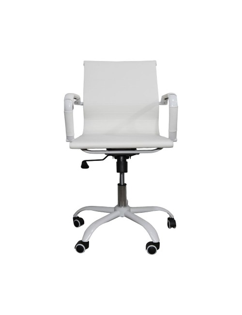 Poltrona da ufficio Nuvia con schienale ergonomico e ruote colore bianco H91