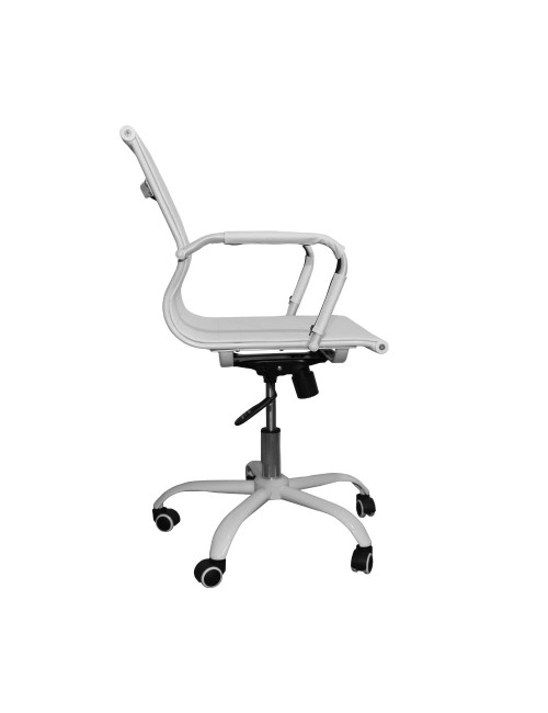 Poltrona da ufficio Nuvia con schienale ergonomico e ruote colore bianco H91