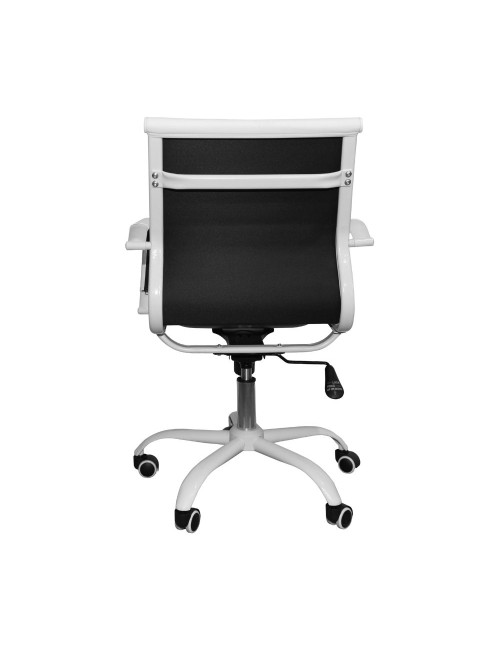 Poltrona da ufficio Nuvia con schienale ergonomico e ruote colore bianco H91