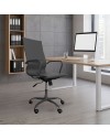 Poltrona da ufficio Nuvia con schienale ergonomico e ruote colore grigio H105