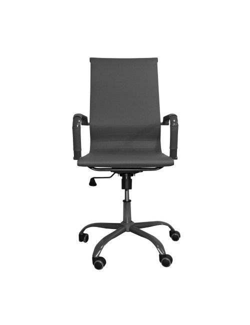 Poltrona da ufficio Nuvia con schienale ergonomico e ruote colore grigio H105