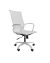Poltrona da ufficio Nuvia con schienale ergonomico e ruote colore bianco H105