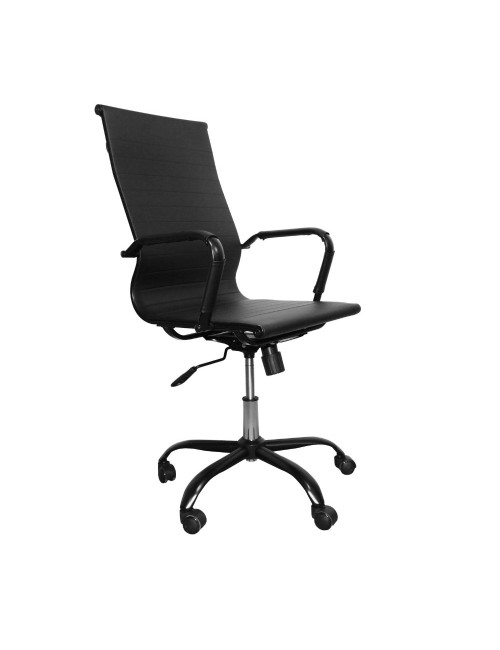 Poltrona da ufficio Nuvia con schienale ergonomico e ruote colore nero H105