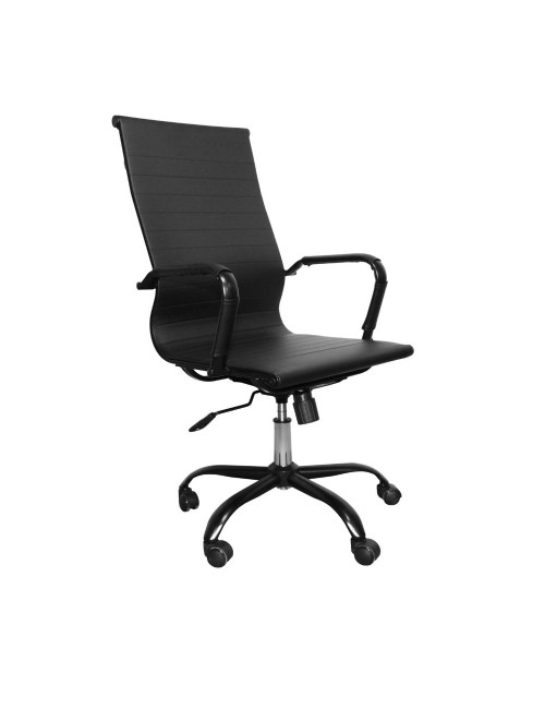 Poltrona da ufficio Nuvia con schienale ergonomico e ruote colore nero H105