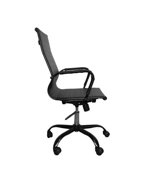 Poltrona da ufficio Nuvia con schienale ergonomico e ruote colore nero H105
