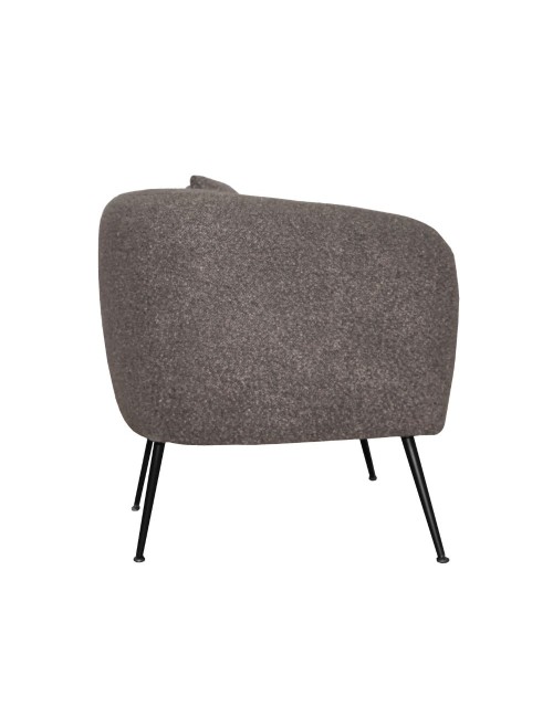 Poltrona Nuvia in tessuto grigio topo e gambe colore nero