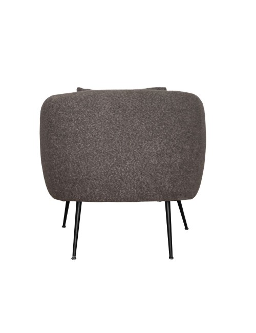Poltrona Nuvia in tessuto grigio topo e gambe colore nero
