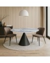 Tavolo rotondo Punto con piano effetto marmo e venature blu – 150x150x76H