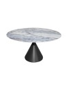 Tavolo rotondo Punto con piano effetto marmo e venature blu – 150x150x76H