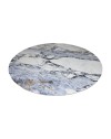 Tavolo rotondo Punto con piano effetto marmo e venature blu – 150x150x76H