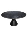 Tavolo rotondo Punto con piano effetto marmo nero – 150x150x76H