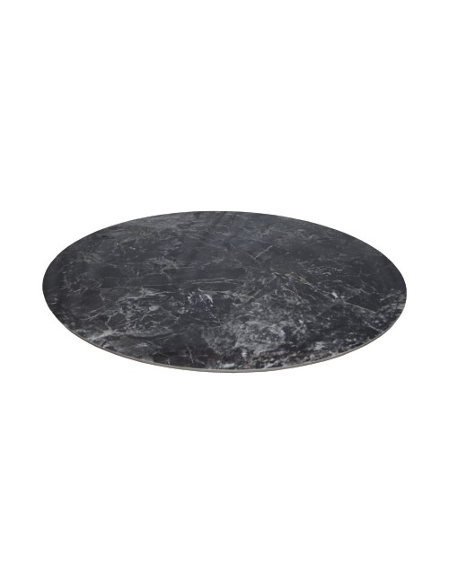 Tavolo rotondo Punto con piano effetto marmo nero – 150x150x76H