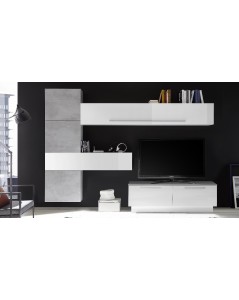 Parete attrezzata Austin colore bianco beton