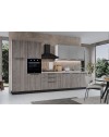 Cucina 360 cm con elettrodomestici Iris colore forest grigio e pensili grigio chiaro