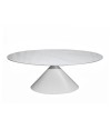 Tavolo ovale Punto con piano effetto marmo bianco – 200x100x76H