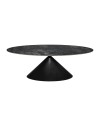 Tavolo ovale Punto con piano effetto marmo nero – 200x100x76H