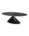 Tavolo ovale Punto con piano effetto marmo nero – 200x100x76H
