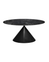 Tavolo ovale Punto con piano effetto marmo nero – 200x100x76H