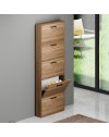 Scarpiera 5 ante Serena slim salvaspazio 180x65x15 colore noce naturale