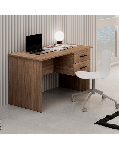 Scrivania due cassetti Tiffany 119x64x75h colore noce naturale