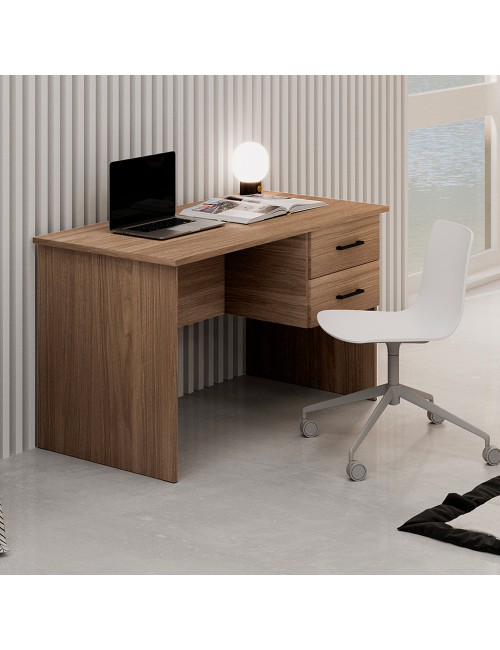 Scrivania due cassetti Tiffany 119x64x75h colore noce naturale