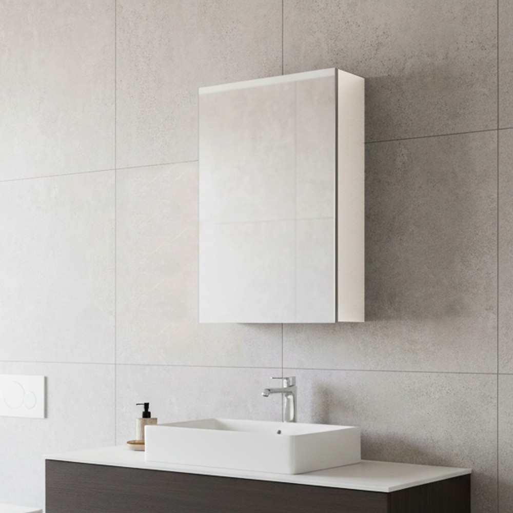 Pensile bagno con specchio anta reversibile Solo2 colore bianco