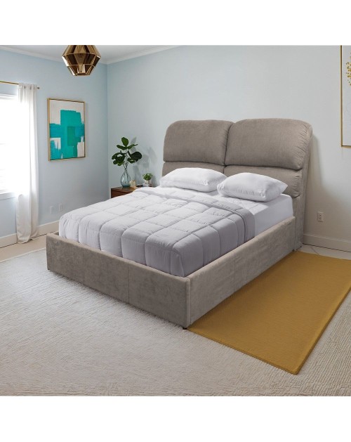 Letto una piazza e mezza contenitore Sofaback in tessuto tortora 138x222x120H