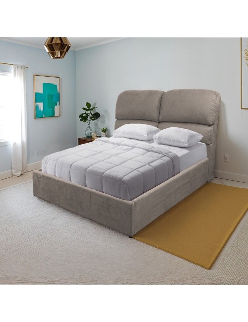 Letto una piazza e mezza contenitore Sofaback in tessuto tortora 138x222x120H