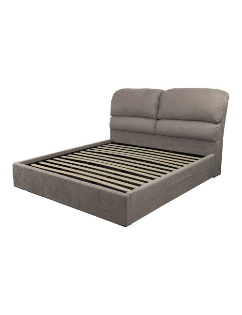 Letto una piazza e mezza contenitore Sofaback in tessuto tortora 138x222x120H