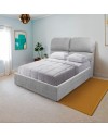 Letto una piazza e mezza contenitore Sofaback in tessuto grigio chiaro 138x222x120H