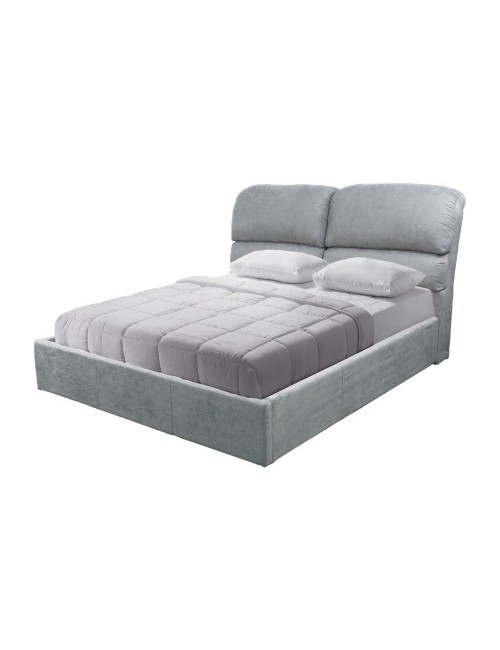 Letto una piazza e mezza contenitore Sofaback in tessuto grigio chiaro 138x222x120H