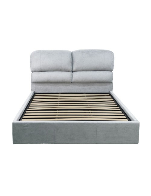 Letto una piazza e mezza contenitore Sofaback in tessuto grigio chiaro 138x222x120H