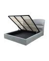 Letto una piazza e mezza contenitore Sofaback in tessuto grigio chiaro 138x222x120H