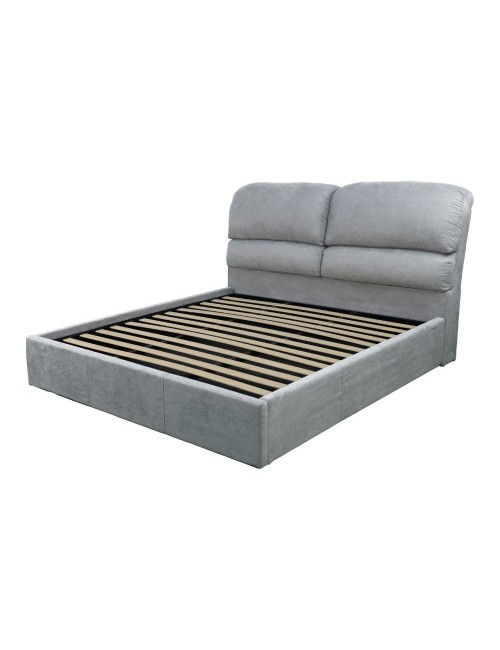 Letto una piazza e mezza contenitore Sofaback in tessuto grigio chiaro 138x222x120H