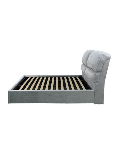 Letto una piazza e mezza contenitore Sofaback in tessuto grigio chiaro 138x222x120H