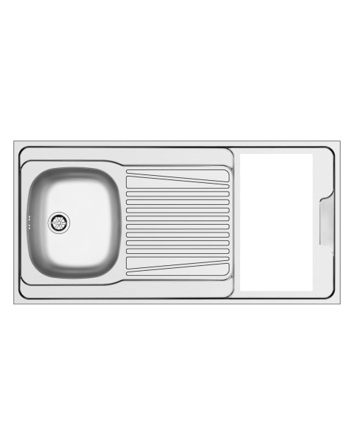 Lavello reversibile Indiano120 1 vasca e gocciolatoio con foro per piano cottura 30 cm – inox 120x60