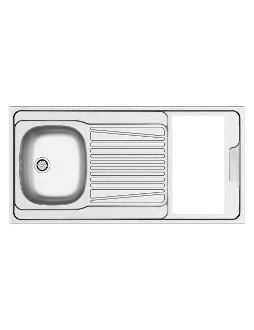 Lavello reversibile Indiano120 1 vasca e gocciolatoio con foro per piano cottura 30 cm – inox 120x60