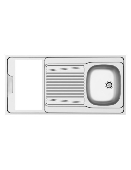 Lavello reversibile Indiano120 1 vasca e gocciolatoio con foro per piano cottura 30 cm – inox 120x60
