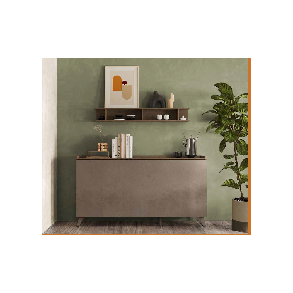 Madia 3 ante Polan 181x42x99h colore bronzo mercure