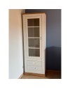Vetrina colore pino bianco e rovere 2 cassetti e anta Anthony23 73x39,6x204H stile shabby