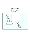 Protezione per sifone a U Omega1 in ABS grigio per mobili bagno