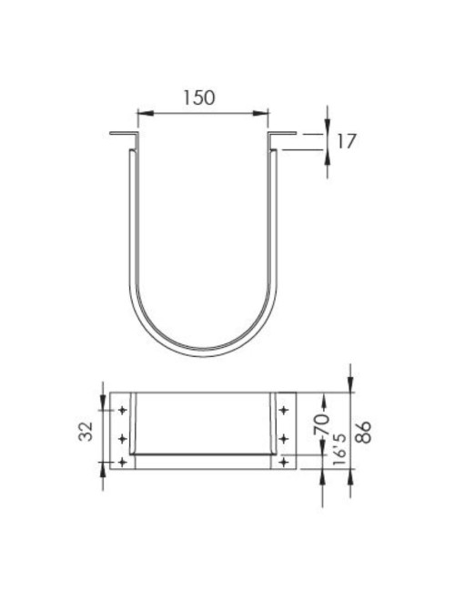 Protezione per sifone a U Omega1 in ABS grigio per mobili bagno