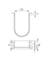 Protezione per sifone a U Omega1 in ABS grigio per mobili bagno