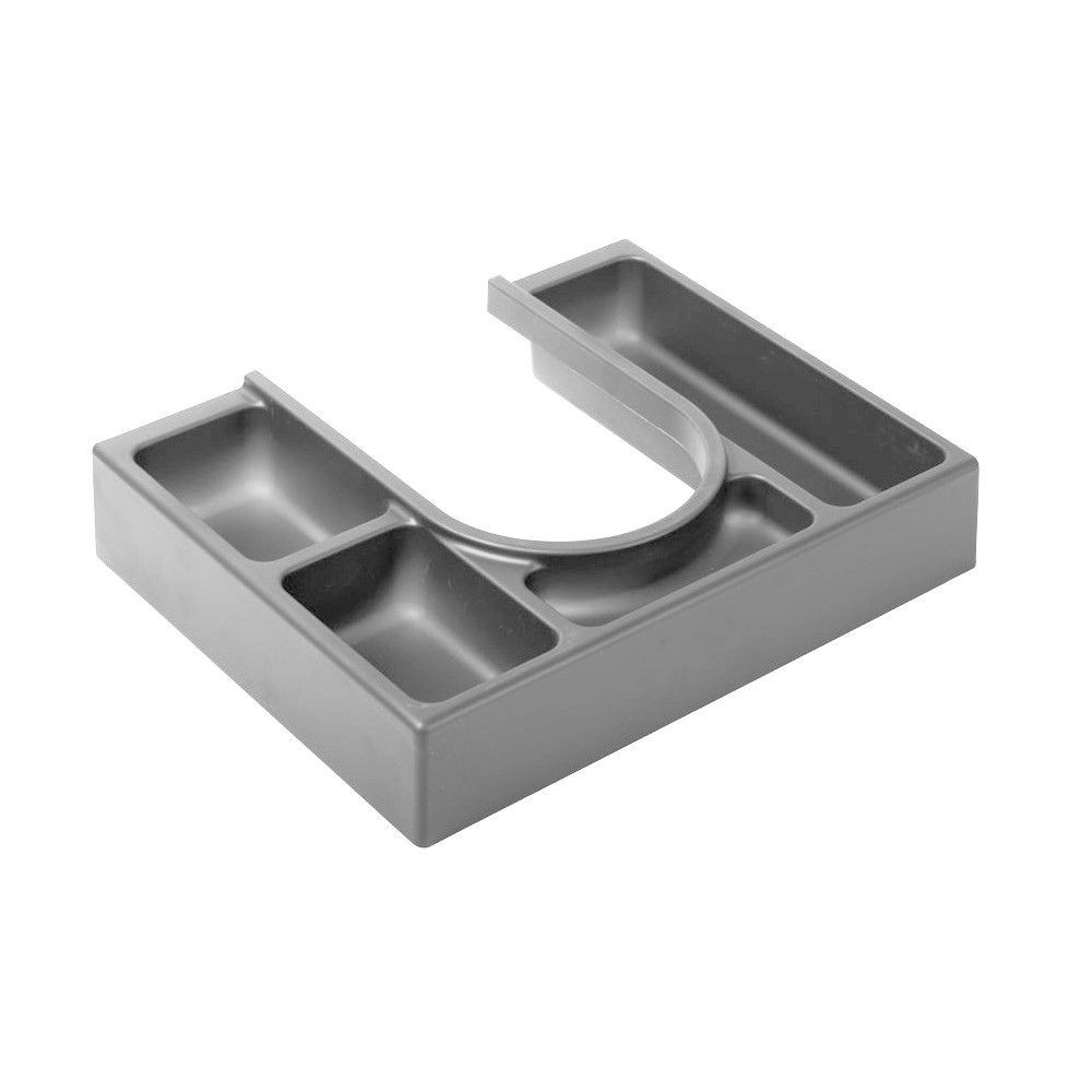 Organizer per coprisifone Omega 2 in ABS grigio per mobile bagno